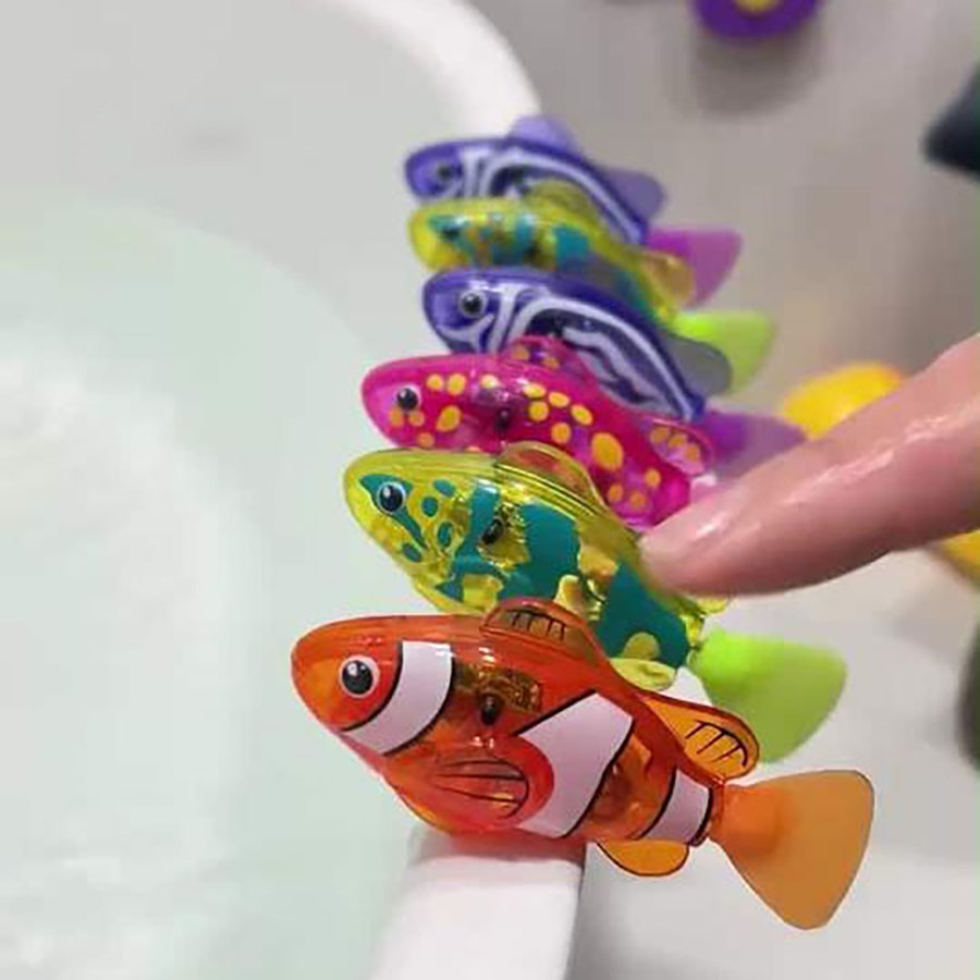 Aquarium Fish Electric - 感光性のある泳ぐカクレクマノミ、リアルな電動ペットロボット魚、水槽の装飾、猫をからかうロボット魚、海の魚