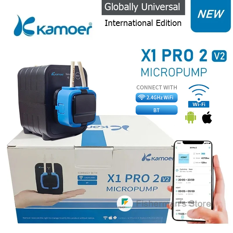 Aquarium Fish Care - Bluetooth Kamoer-X1 Pro 2 V2 Fishポンプ,水槽,水族館,液滴ポンプ,Wi-Fiアプリケーション用