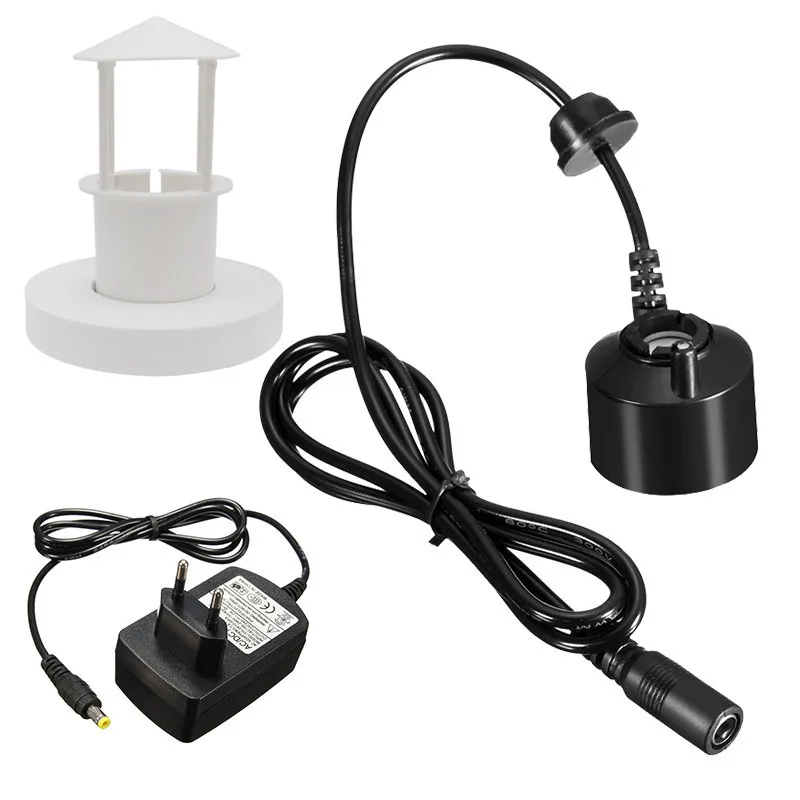 Aquarium Fish Electric - 電気超音波ミニミストメーカー噴霧器噴水池霧アトマイザー空気加湿器 12 LED ガーデン水族館の装飾