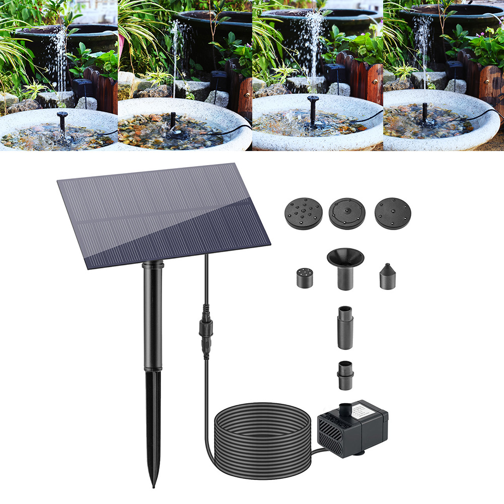 Aquarium Fish Care - 5 ワット 5 ボルト噴水庭の装飾ステーク太陽光発電パネルウォーターポンプ散水システム 180L/h キットプール水槽用