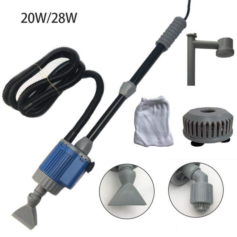 Aquarium Fish Electric - 20/28W電動水槽魚タンク水交換ポンプ水槽清掃ツール水交換器砂利クリーナーサイフォンフィルターポンプ