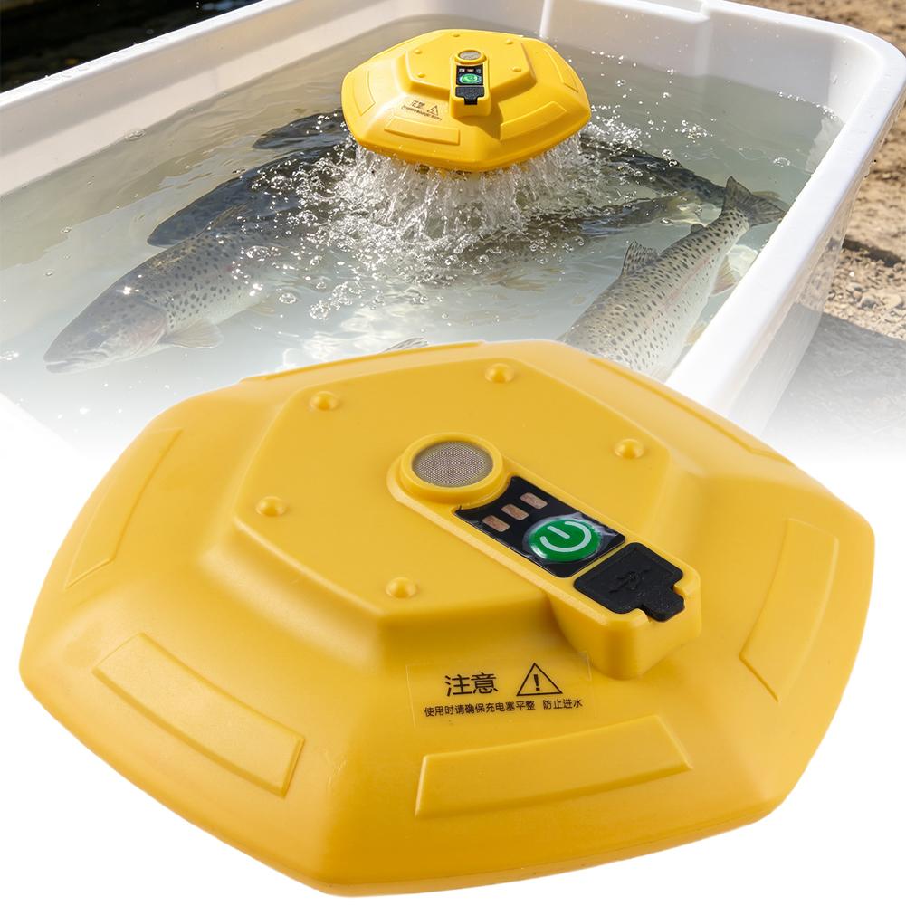 Aquarium Fish Care - ワイヤレス充電式水槽酸素ポンプ、池の魚輸送や屋外釣り用のフローティングポータブル魚タンクエアレーター