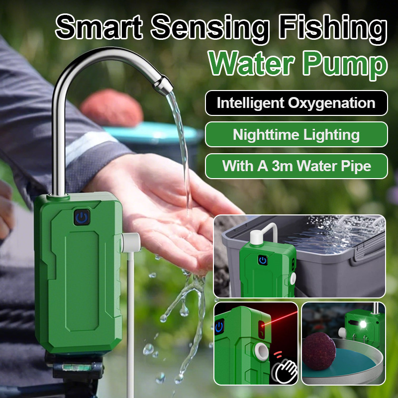 Aquarium Fish Electric - インテリジェント電気酸素発生器 照明付き USB充電式 ポータブルセンシングウォーターポンプ 釣り RV