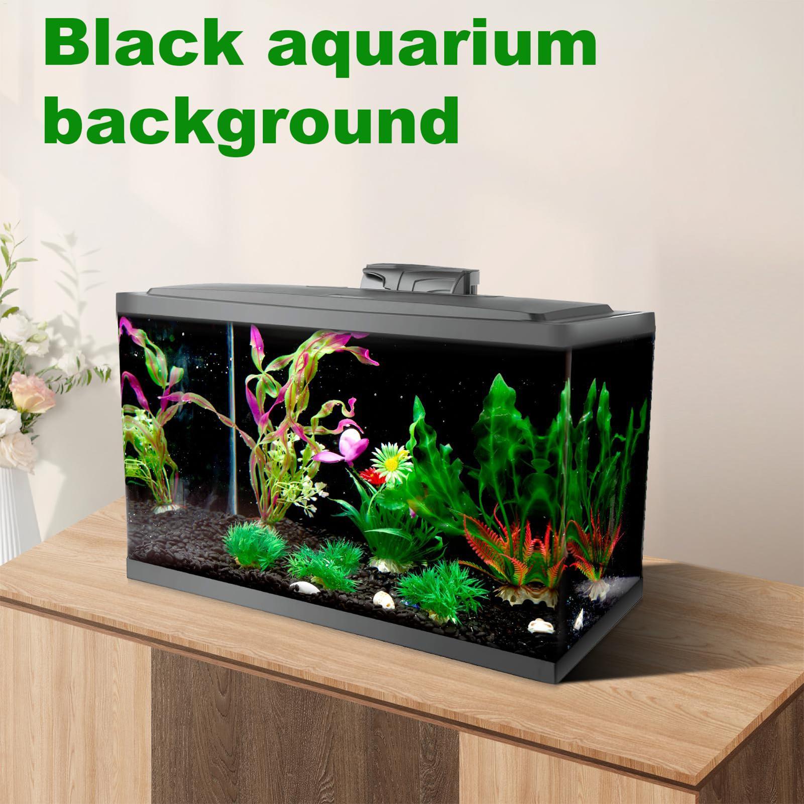 Aquarium Fish Poster - 水槽背景 静電気でくっつく黒い水槽背景幕 水槽ポスター背景幕 水槽壁紙装飾 簡単セットアップ