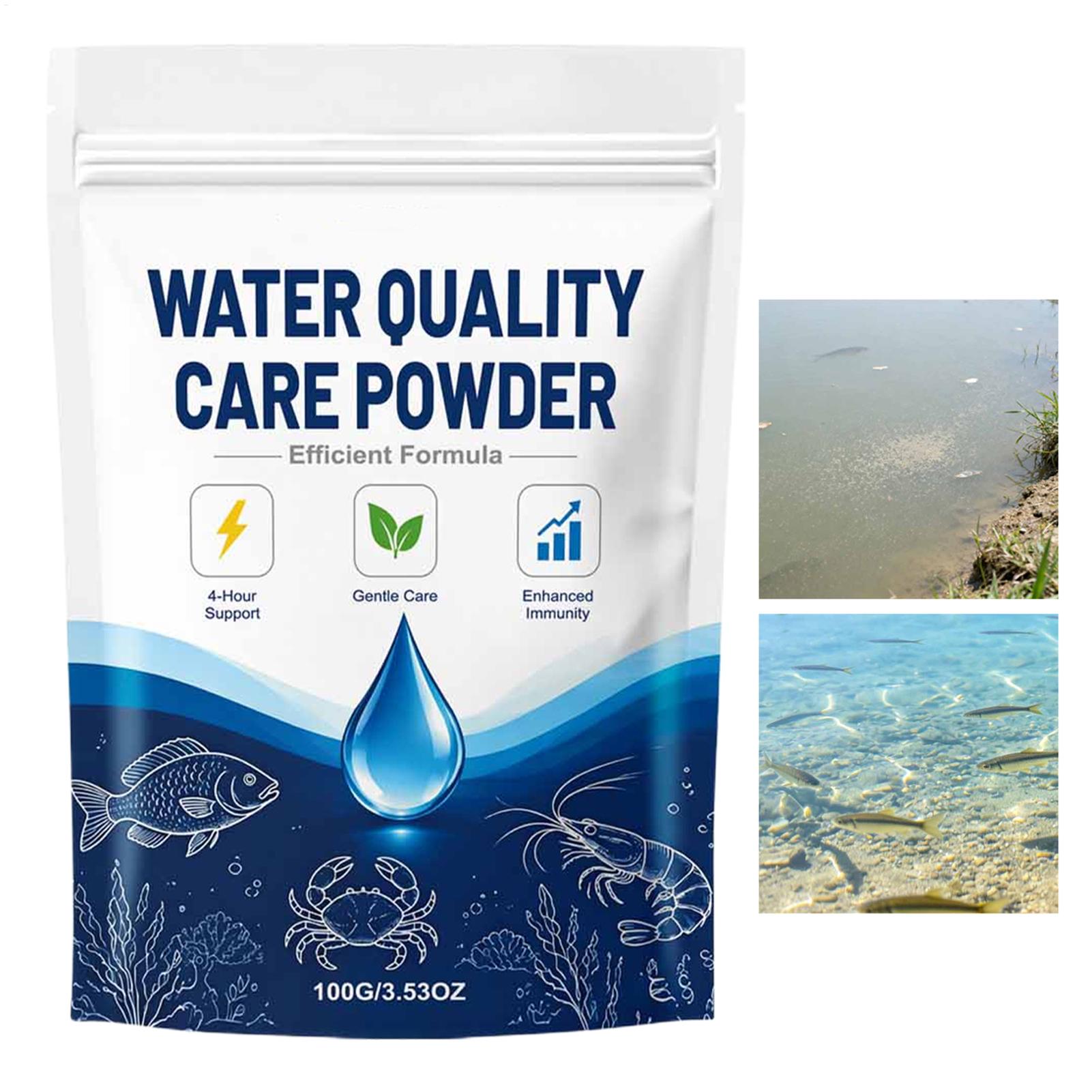 Aquarium Fish Care - 100 グラム水族館水浄化剤粉末濁水用長期持続クリア水槽クリーナー長期持続透明度消臭剤