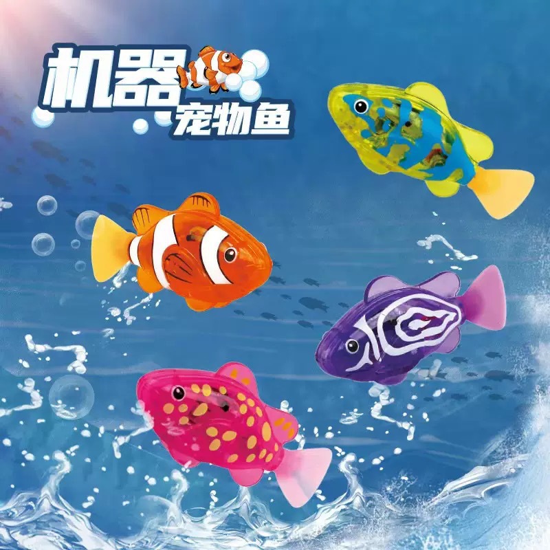 Aquarium Fish Electric - 人気沸騰中！電動遊泳魚のおもちゃ、リアルな光る誘導式ロボット魚、電子ペット水遊びおもちゃ、お風呂で遊ぶのに最適