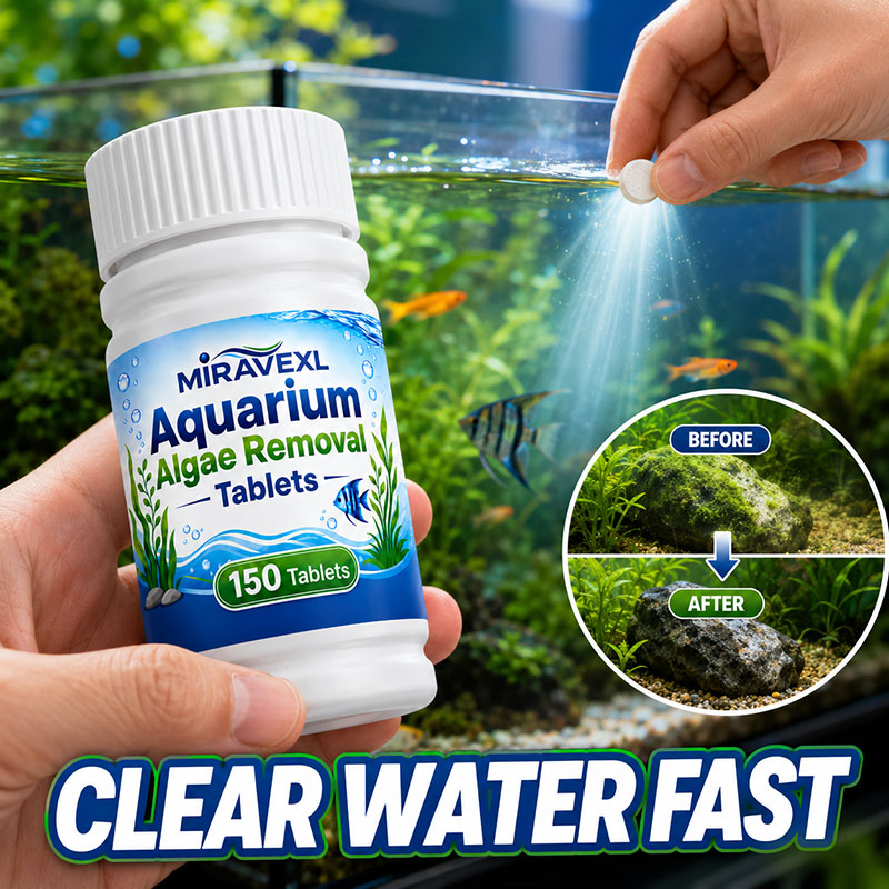 Aquarium Fish Care - ミラベックスL 150 水槽藻類除去タブレット、安全な藻類抑制剤、淡水魚と水生植物のための迅速な緑水除去剤