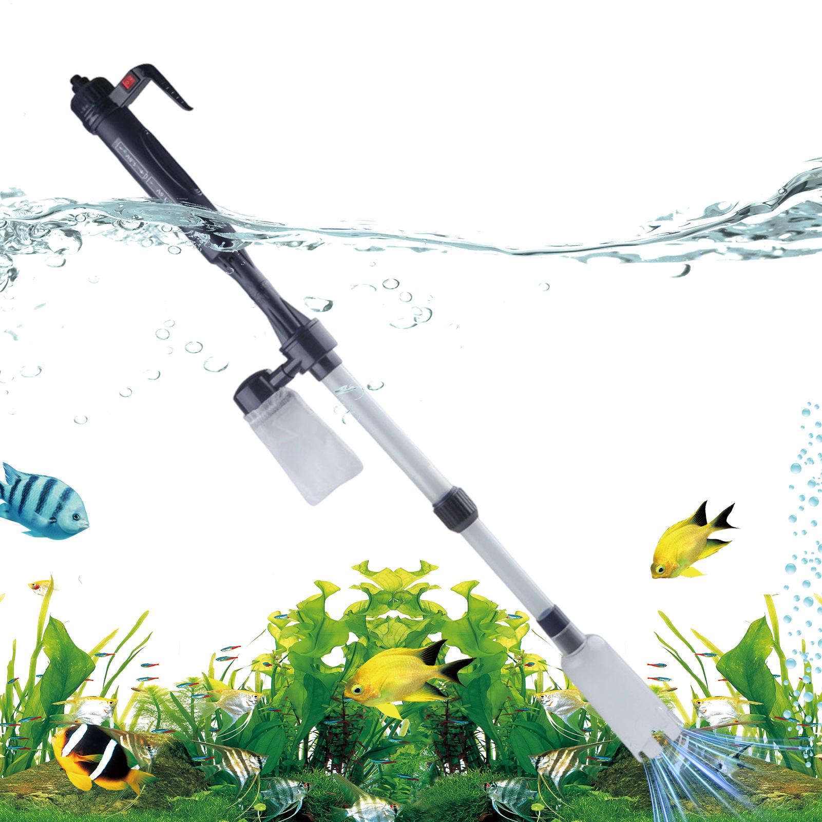 Aquarium Fish Electric - 水槽砂クリーナー 伸縮式電動調整可能 パワフルな水槽砂吸引機 オフィスやアパート向け