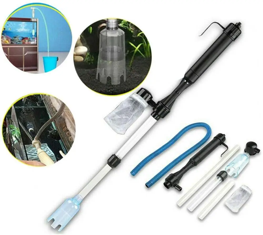 Aquarium Fish Electric - 電気水チェンジャー真空サイフォンポンプ廃棄物除去砂利クリーナー水交換ポンプ水族館の水槽パイプフィルターツール