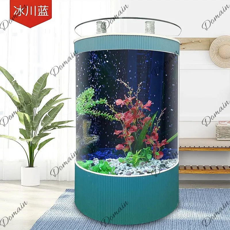 Aquarium Fishland - B80 半円形ヨーロッパ風リビングルーム水槽 小型家庭用エコ水槽 ポーチ仕切り用