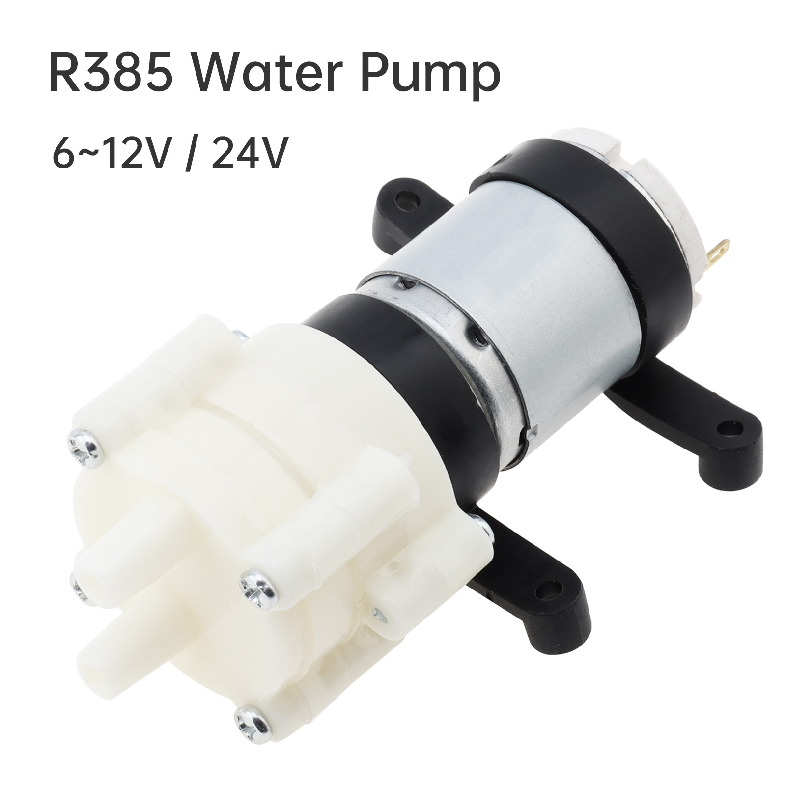 Aquarium Fish Electric - R385 ミニウォーターポンプモーター 6-12V/24V 自吸ポンプ電動ダイヤフラムポンプ大流量 1.5-2L/分水槽/ティーマシン用
