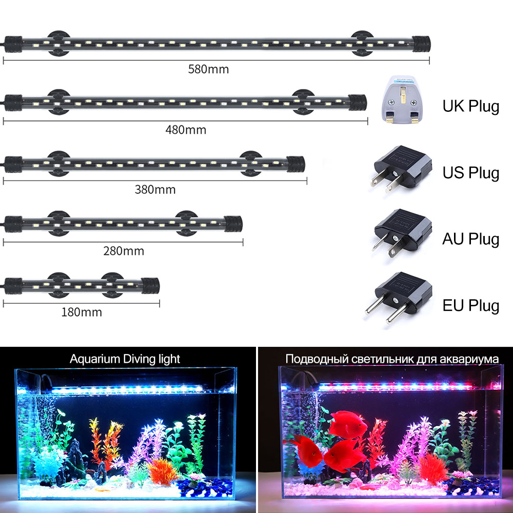 Aquarium Fish Only - 90-260V 水族館ライト LED 防水水槽クリップライト水中装飾照明水中ランプ植物成長ランプ 18-58 センチメートル