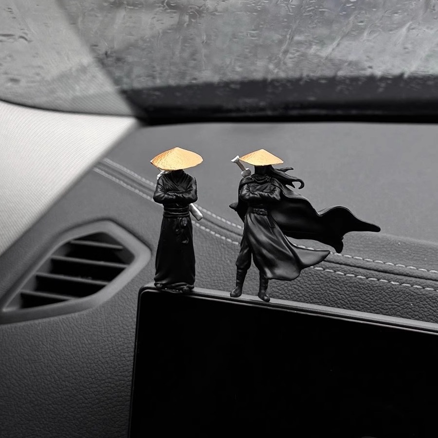 Aquarium Fish Accessories - 車のインテリアアクセサリー人形ミニチュア江湖騎士パビリオンボートコンピュータデスク装飾水族館の装飾品水槽ディスプレイ