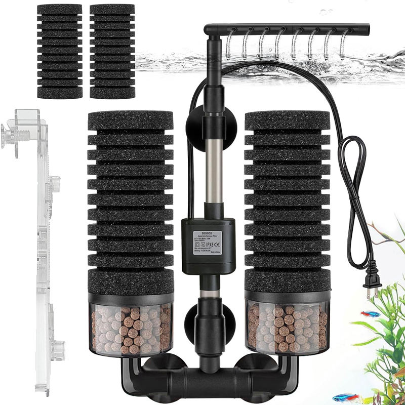 Aquarium Fish Electric - 3-IN-1 クリップオン電力フィルタースポンジサイレンス水中水槽フィルターバイオメディアボール水族館アクセサリー