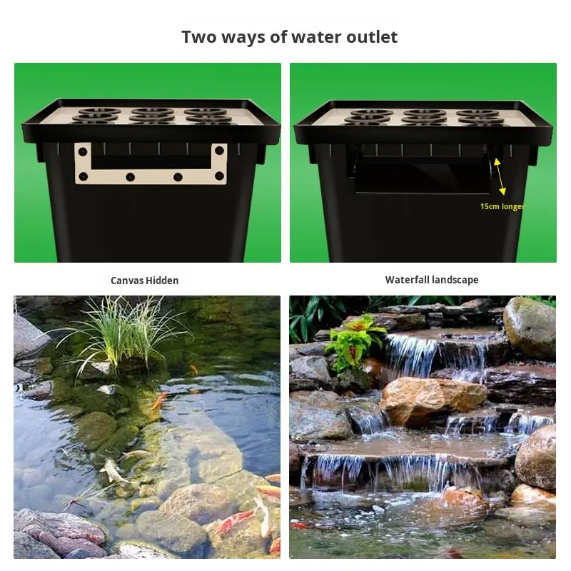 工場直送 屋外庭園用魚池滝濾過システム 隠し滝フィルターキッ - Aquarium Fish Accessories のレビューと価格