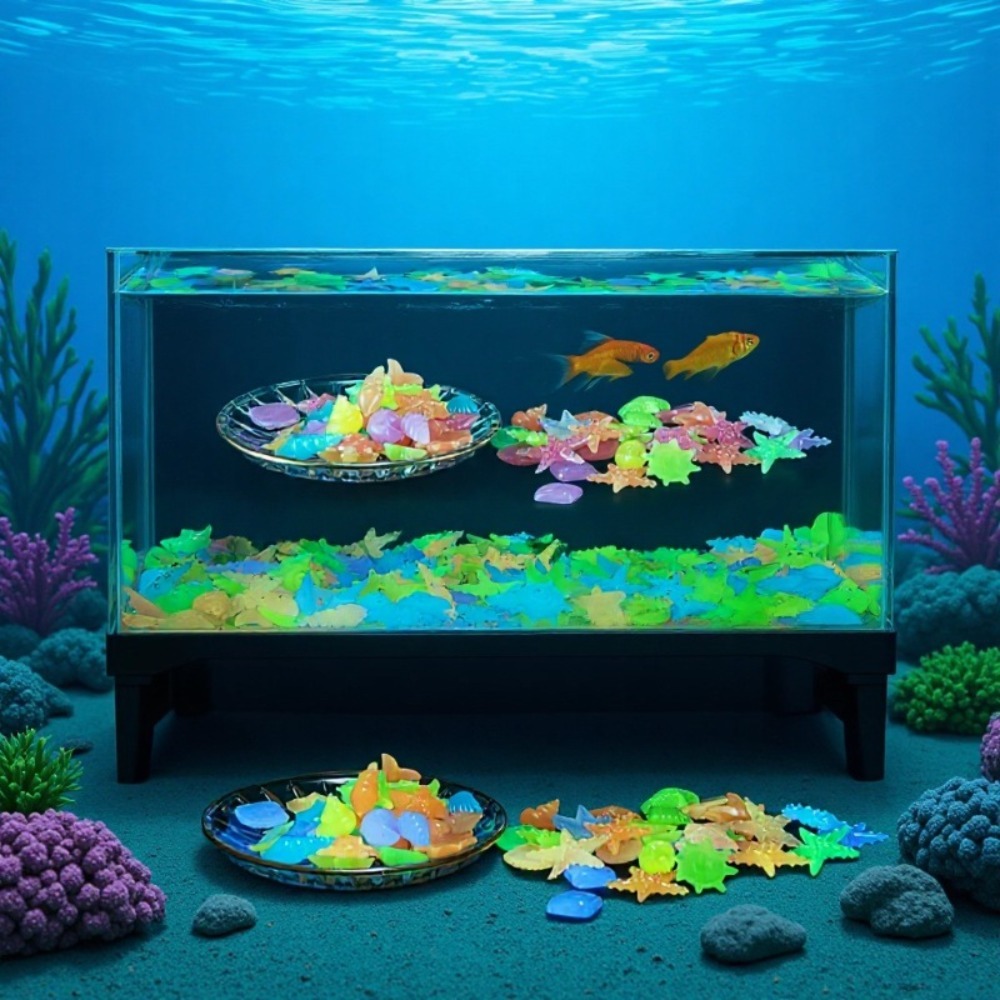 光る発光海洋石、蛍光貝殻、カラフルなヒトデ、水槽の景観装飾用 - Aquarium Fish Only のレビューと価格