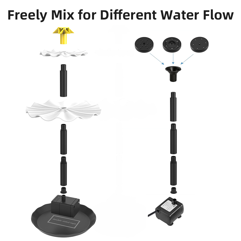 バードバス用のソーラーパワー水噴水ポンプ、庭、池、プール、水 - Aquarium Fish Care のレビューと価格