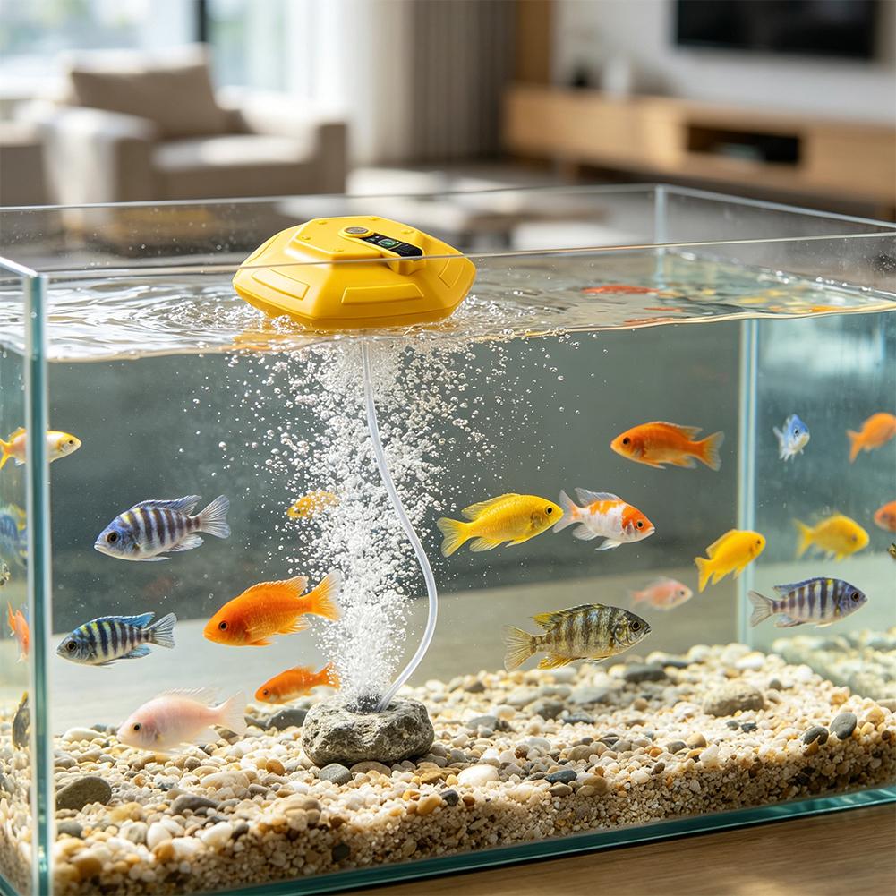 ワイヤレス充電式水槽酸素ポンプ、池の魚輸送や屋外釣り用のフロ - Aquarium Fish Care のレビューと価格
