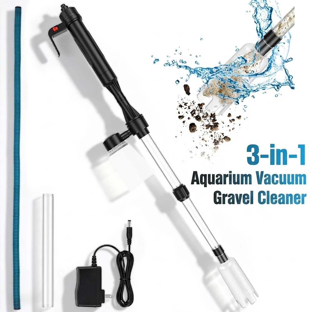 水槽掃除機 3in1 電動式砂吸い上げ機 水換え機能付き 魚 - Aquarium Fish Electric のレビューと価格