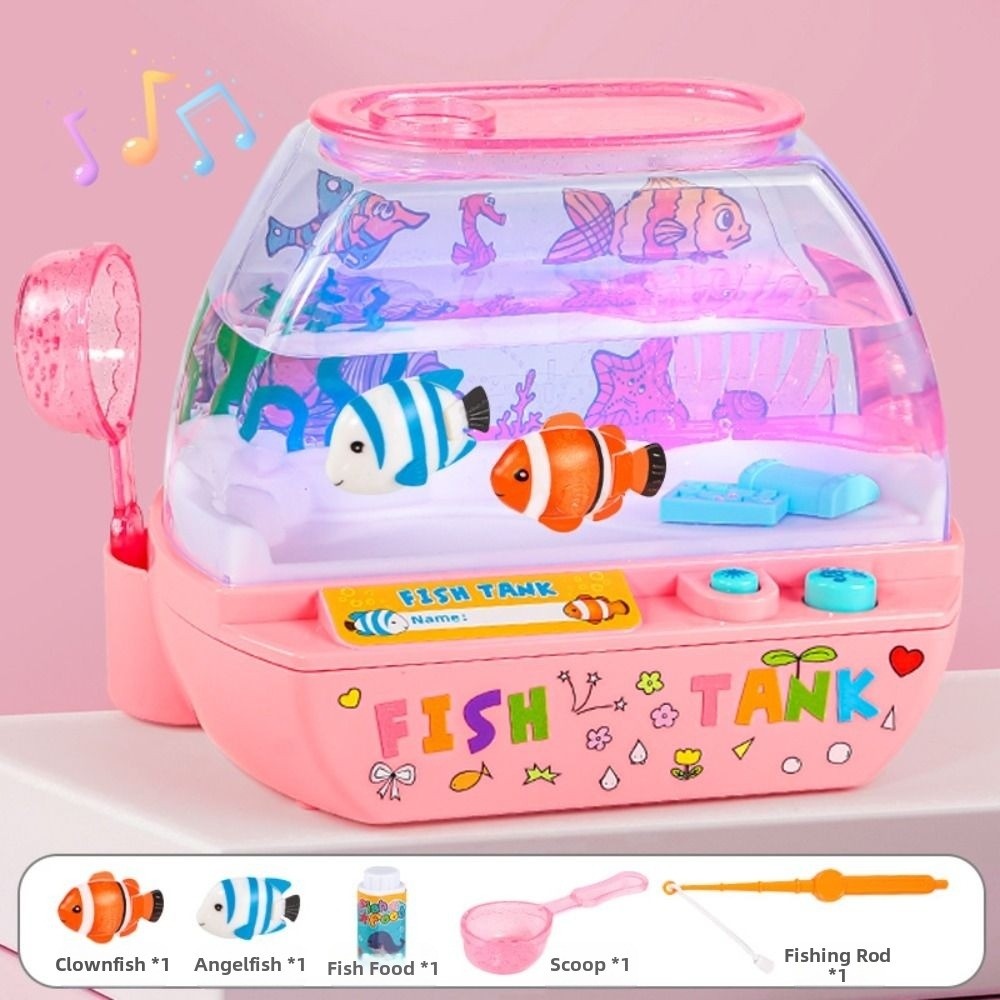 創造的な人工水槽のおもちゃ、音楽と光付きの漫画風ミニシミュレ - Aquarium Fish Electric のレビューと価格