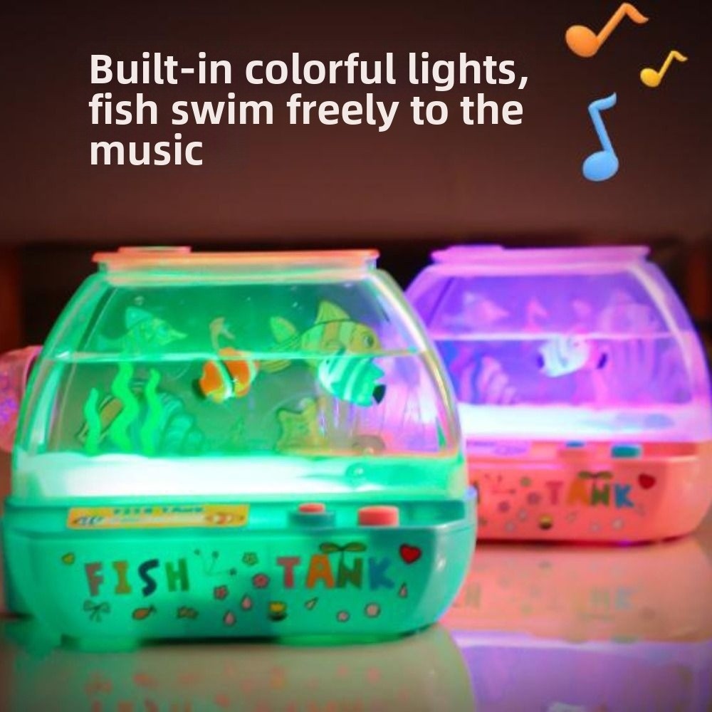 創造的な人工水槽のおもちゃ、音楽と光付きの漫画風ミニシミュレ - Aquarium Fish Electric のレビューと価格