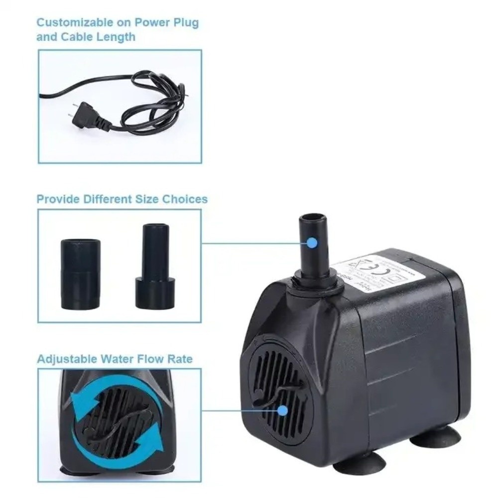黒色水中ポンプ 超静音水槽フィルターポンプ ミニ 吸盤付き  - Aquarium Fish Care のレビューと価格