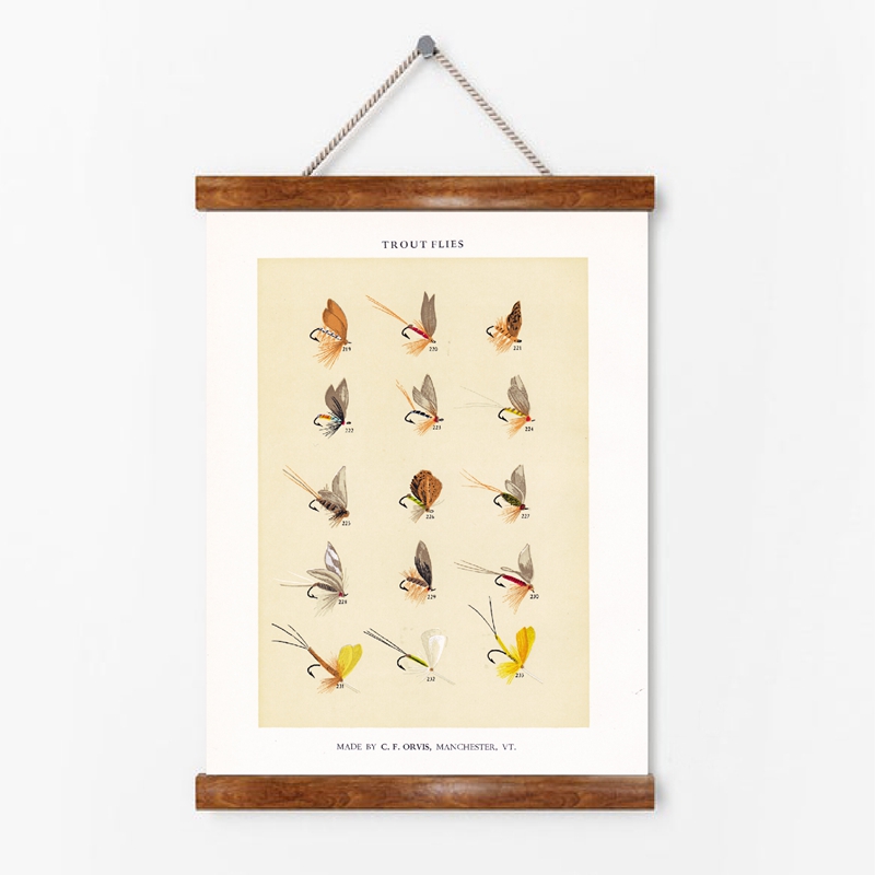 メンズウォールアートのヴィンテージフライフィッシングルアー, - Aquarium Fish Poster のレビューと価格