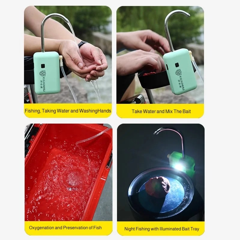 ポータブルUSB充電式電動釣り用酸素ポンプ（LEDライト付き - Aquarium Fish Electric のレビューと価格