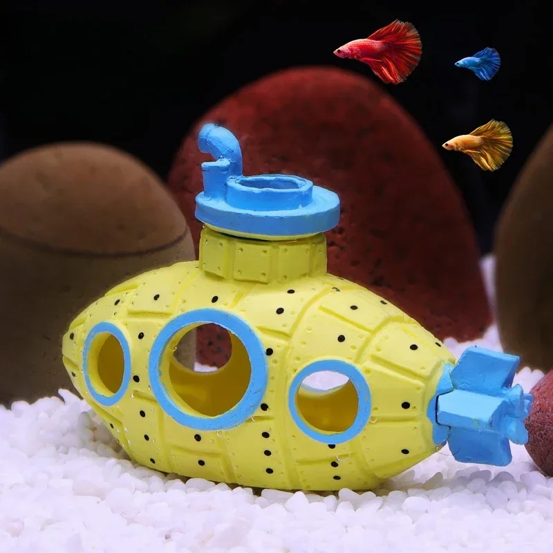 樹脂製潜水艦型オーナメント、水槽飾り、魚やエビの隠れ家、洞窟 - Aquarium Fish For Sale Online のレビューと価格