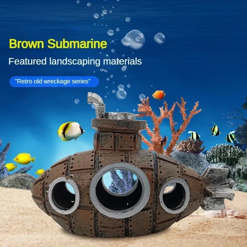 樹脂製潜水艦型オーナメント、水槽飾り、魚やエビの隠れ家、洞窟 - Aquarium Fish For Sale Online のレビューと価格