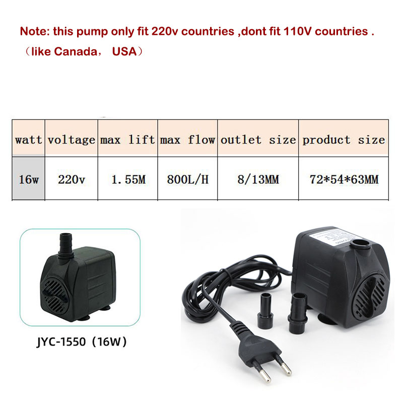 AC 220V 16W 25W 水中ウォーターポンプライト水 - Aquarium Fish Care のレビューと価格